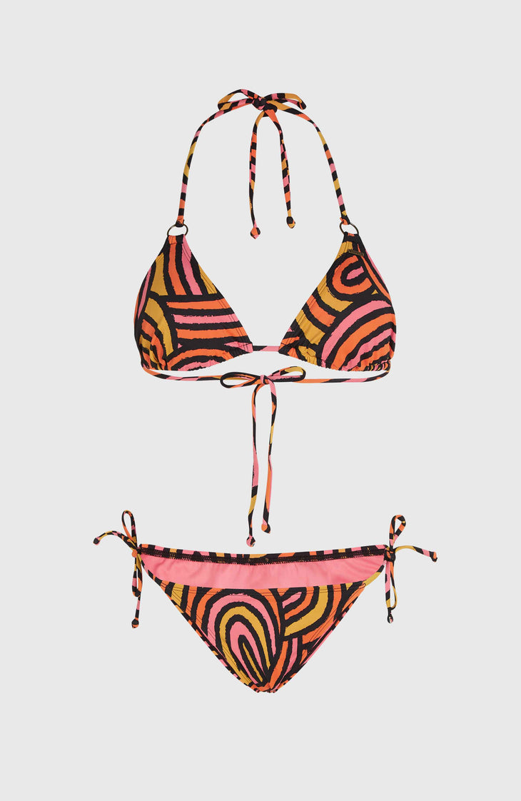 Ensemble de bikinis Capri - Bondey | Orange Rainbow Stripe