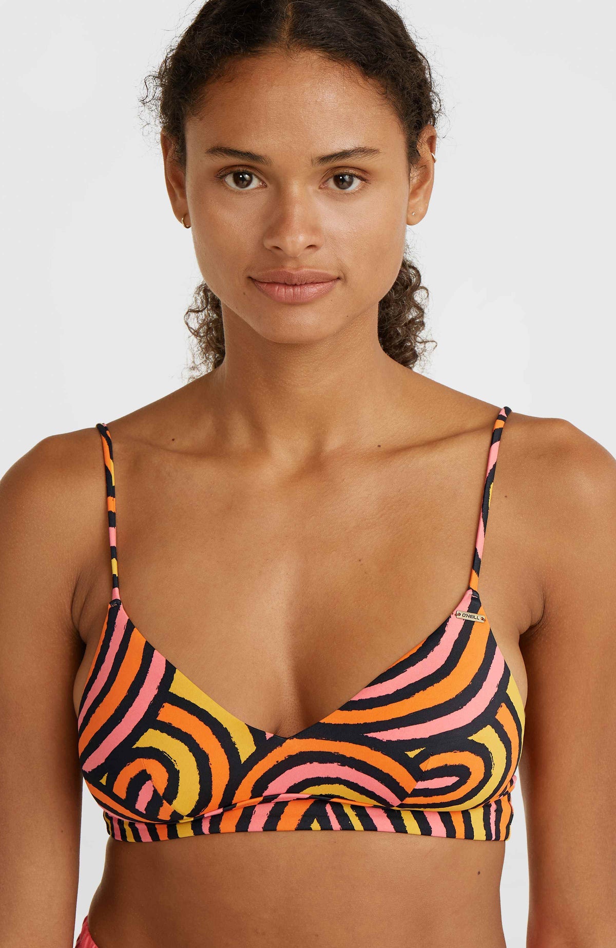 Haut de bikini Wave Crop | Orange Rainbow Stripe