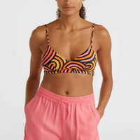 Haut de bikini Wave Crop | Orange Rainbow Stripe