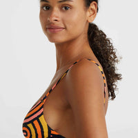 Haut de bikini Wave Crop | Orange Rainbow Stripe