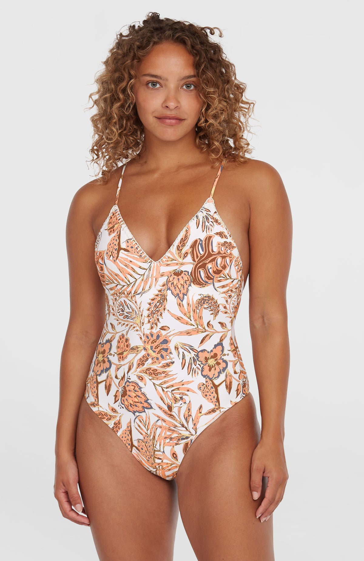Maillot une pièce Saltwater Jaida Crochet | Orange Jungle Paisey