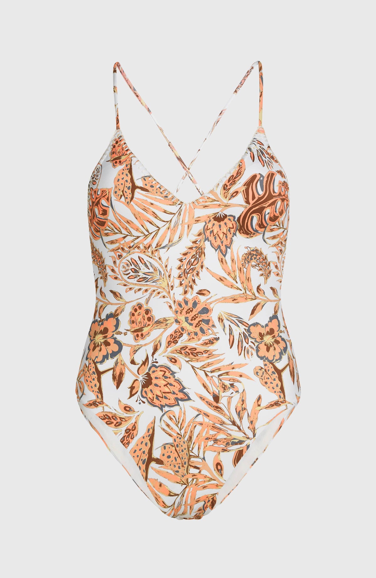 Maillot une pièce Saltwater Jaida Crochet | Orange Jungle Paisey