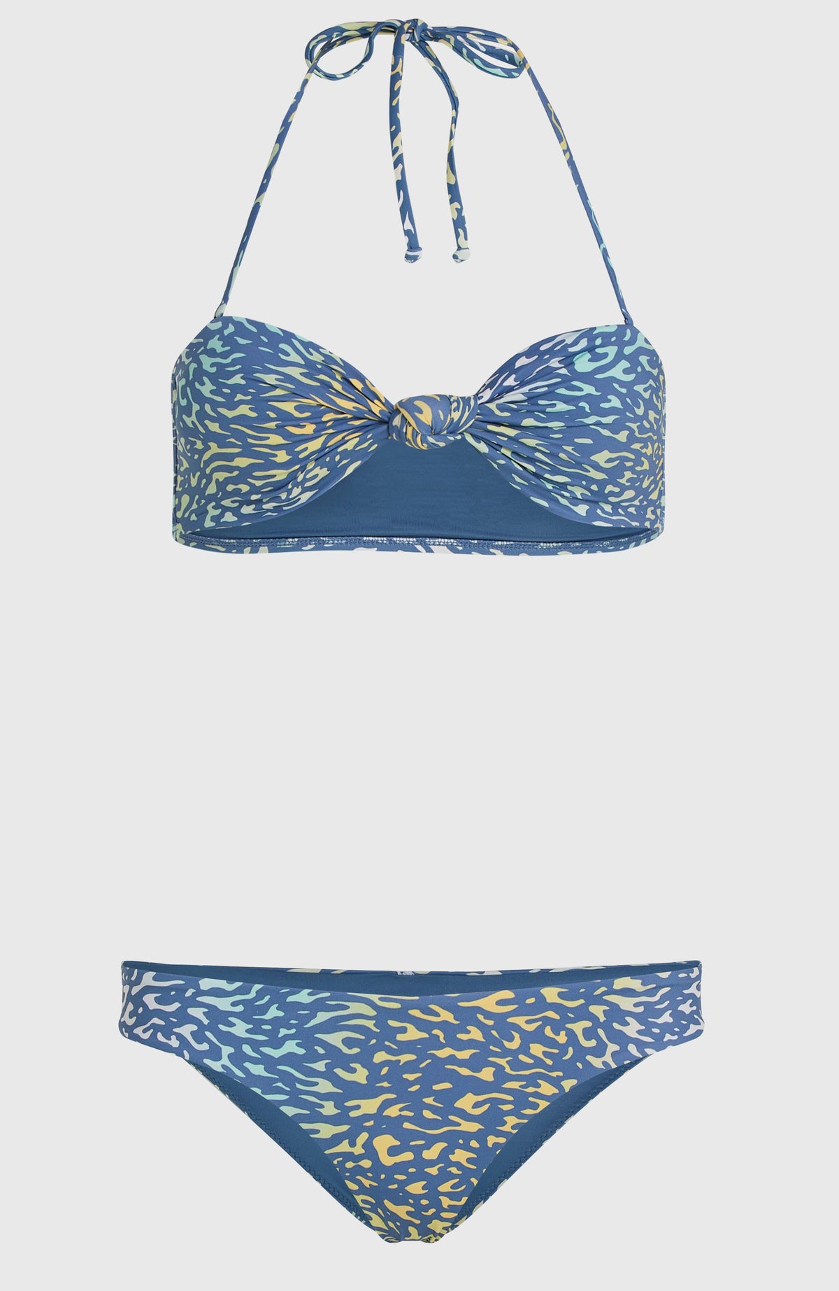 Ensemble de bikinis Knot Bandeau Matira | Yellow Animal Blur