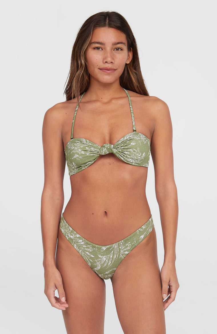 Ensemble de bikinis Knot Bandeau Matira | Green Textured Jungle Ensemble de bikinis Knot Bandeau Matira | Green Textured Jungle