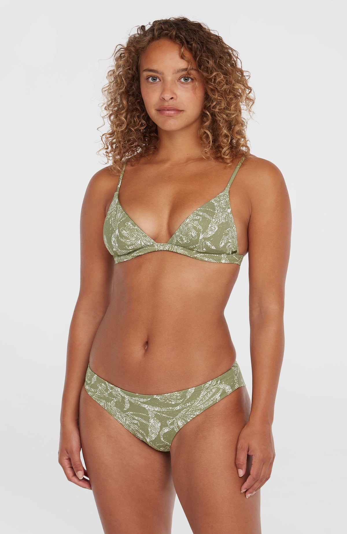 Haut de bikini Seaside Tri | Green Textured Jungle