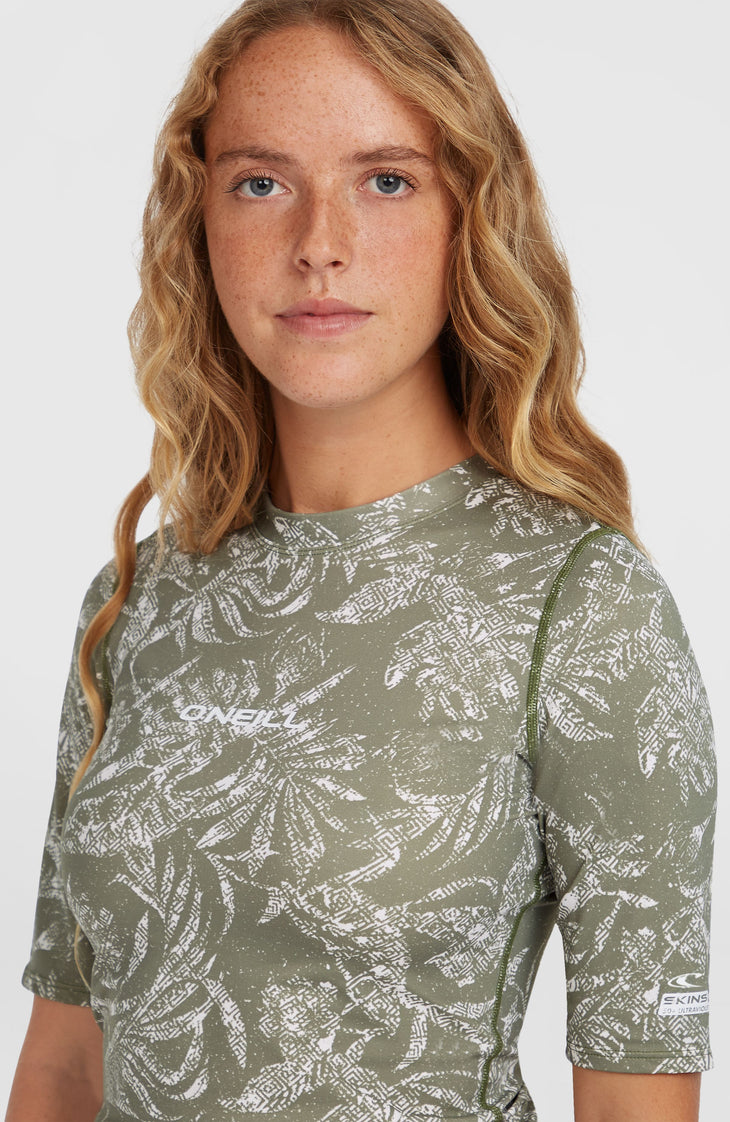 Lycra à manches courtes Essentials | Green Textured Jungle