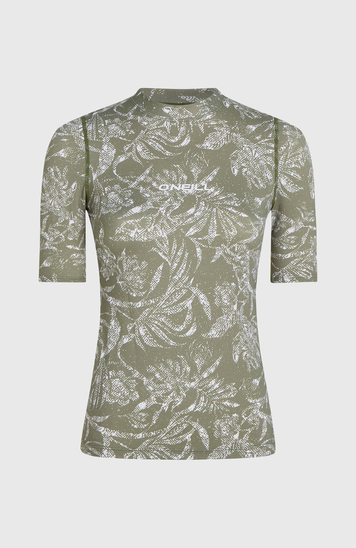 Lycra à manches courtes Essentials | Green Textured Jungle
