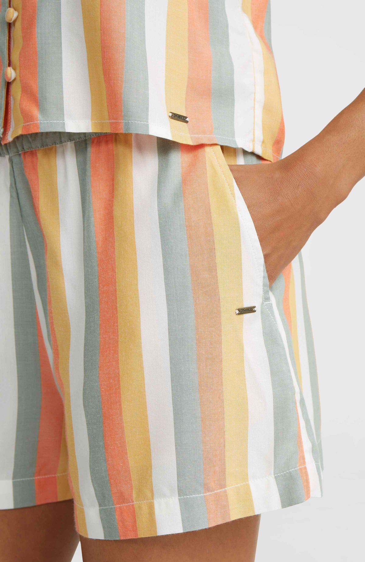 Débardeur en tissu Tiare | Orange Multistripe