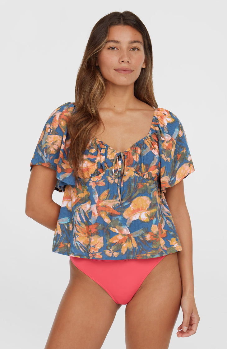 Haut en tissu Huges | Blue Painted Tropics