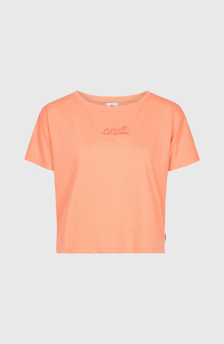 T-shirt drapé Essentials Script | Coral Pink