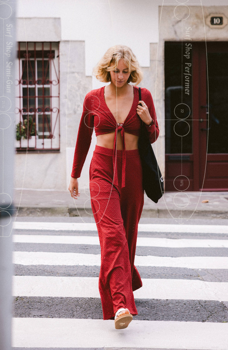 T-shirt manches longues noué O'Riginals | Midnight Poppy