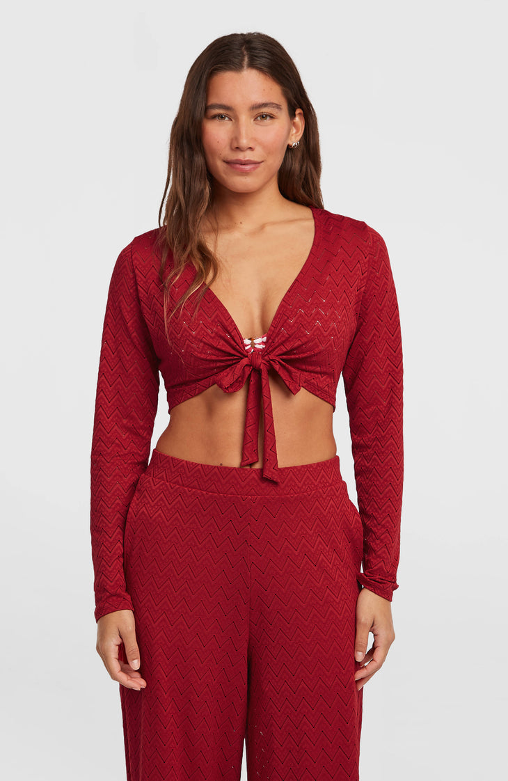 T-shirt manches longues noué O'Riginals | Midnight Poppy