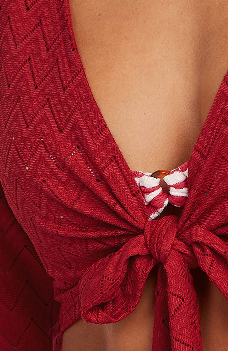 T-shirt manches longues noué O'Riginals | Midnight Poppy