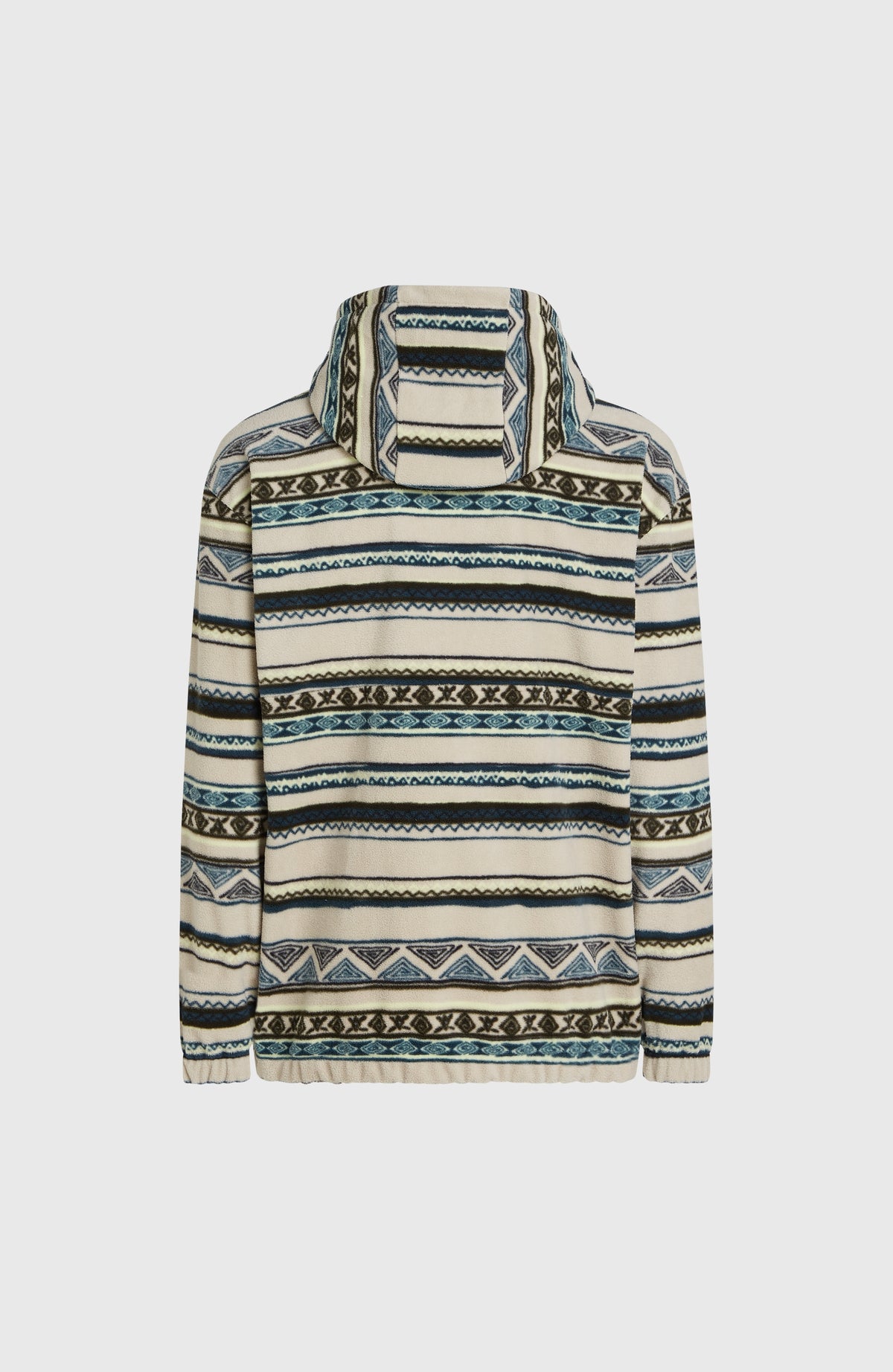 Sweat à capuche Superfleece à col demi-zip | Grey Ikat Stripe