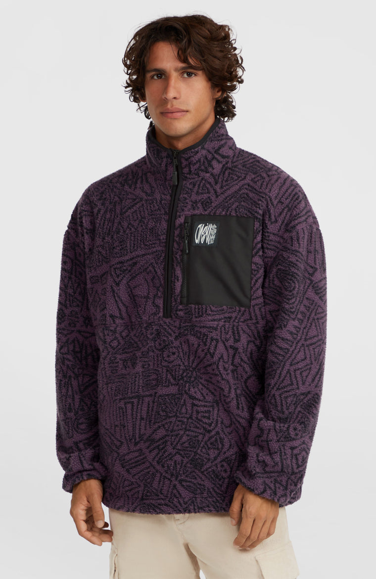 Polaire à poils longs et col demi-zip Surf Heroes | Black/Purple Sketcheritage Polaire à poils longs et col demi-zip Surf Heroes | Black/Purple Sketcheritage