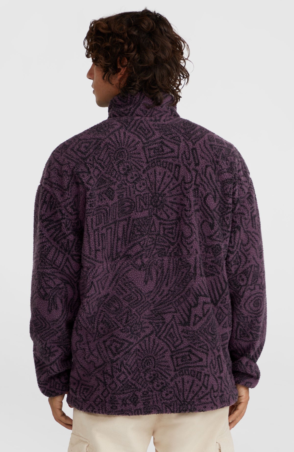Polaire à poils longs et col demi-zip Surf Heroes | Black/Purple Sketcheritage