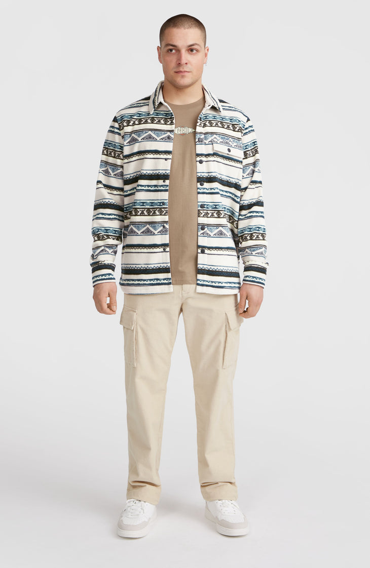 Chemise Superfleece | Grey Ikat Stripe