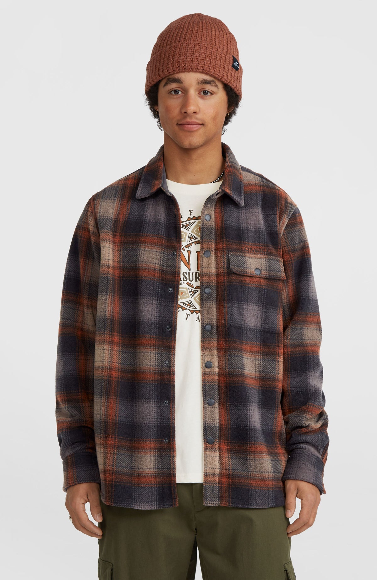 Chemise Superfleece | Grey Check Small