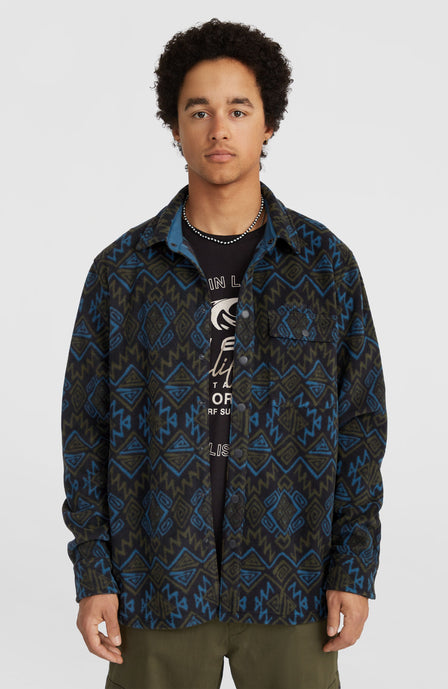 Chemise Superfleece | Black Retro Ikat