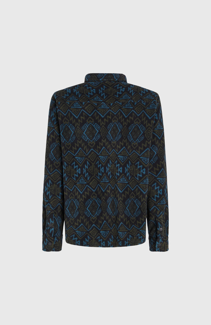 Chemise Superfleece | Black Retro Ikat