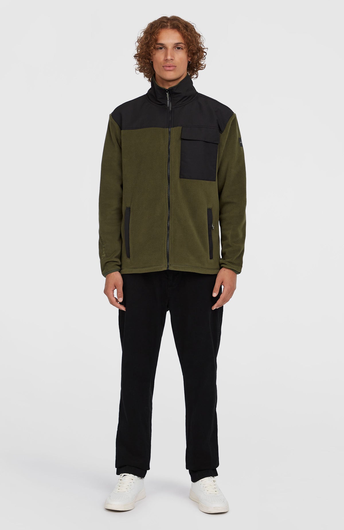 Polaire Utility Polartec® 200 à zip intégral | Forest Night Colour Block