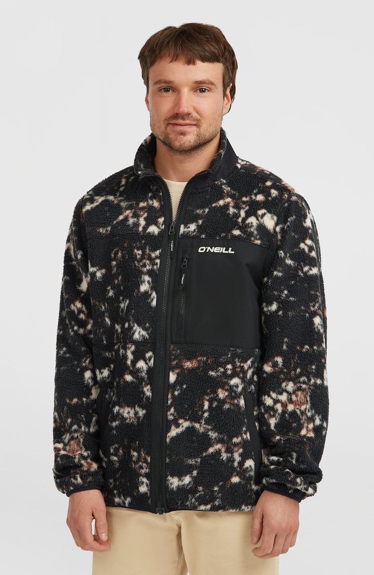 Polaire à poils longs et zip intégral Must-Have | Black/Beige Quarry Polaire à poils longs et zip intégral Must-Have | Black/Beige Quarry