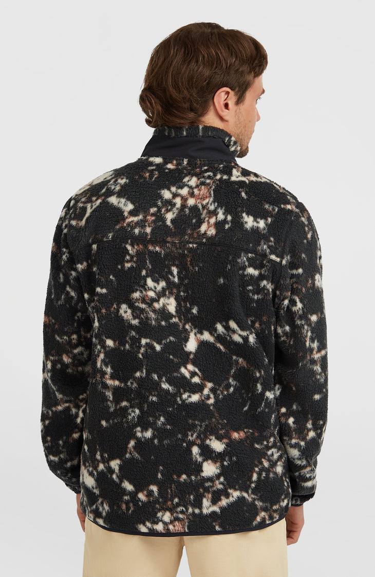Polaire à poils longs et zip intégral Must-Have | Black/Beige Quarry