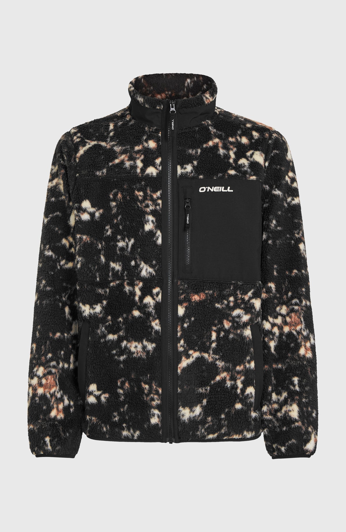 Polaire à poils longs et zip intégral Must-Have | Black/Beige Quarry