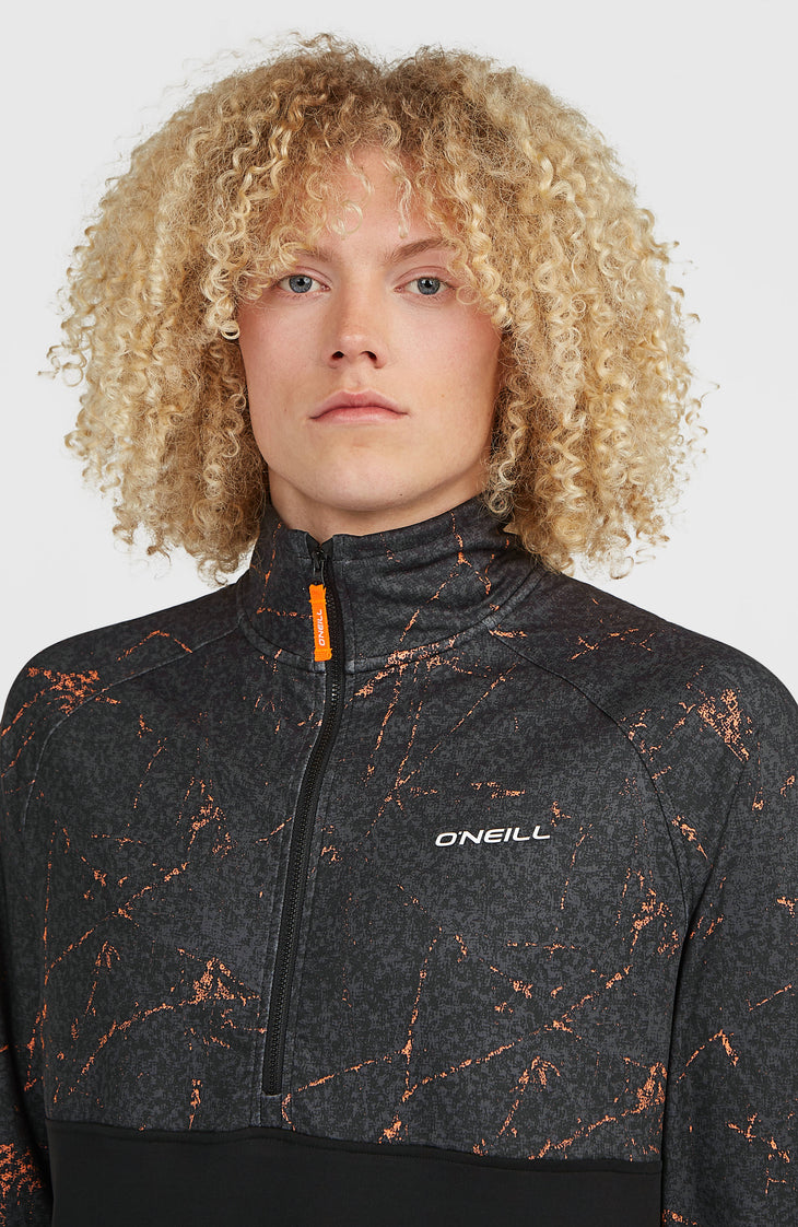Polaire à col demi-zip FWC'Cruz Printed | Black Basalt
