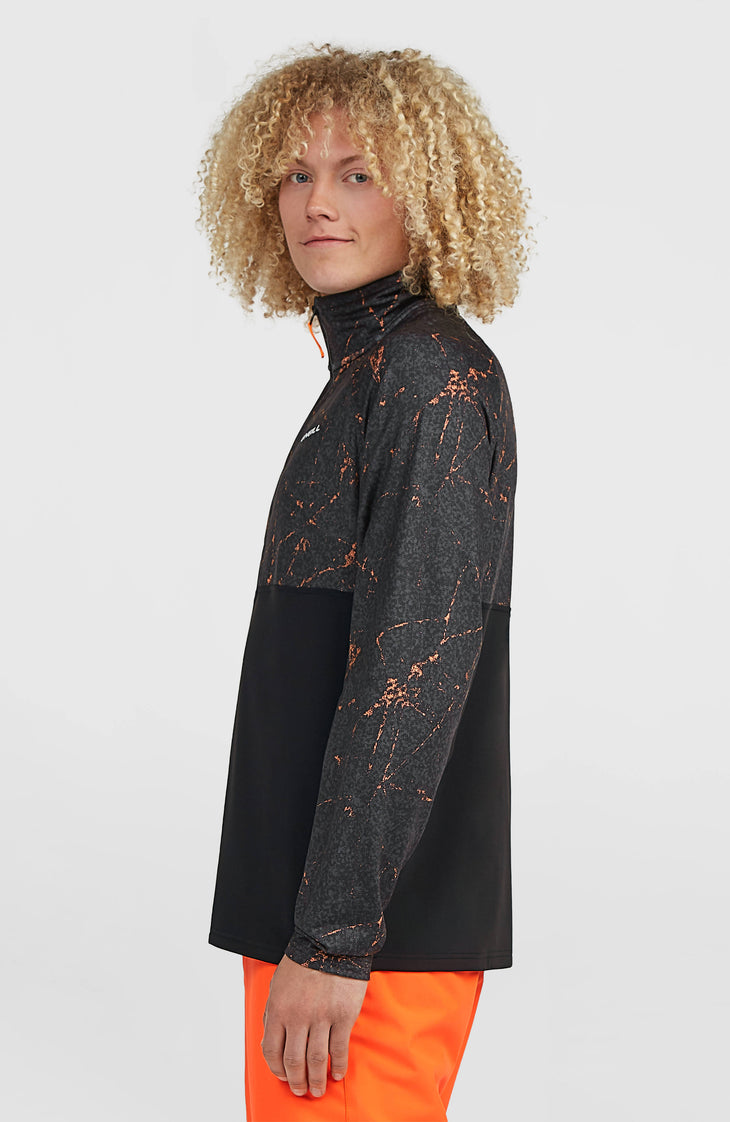 Polaire à col demi-zip FWC'Cruz Printed | Black Basalt