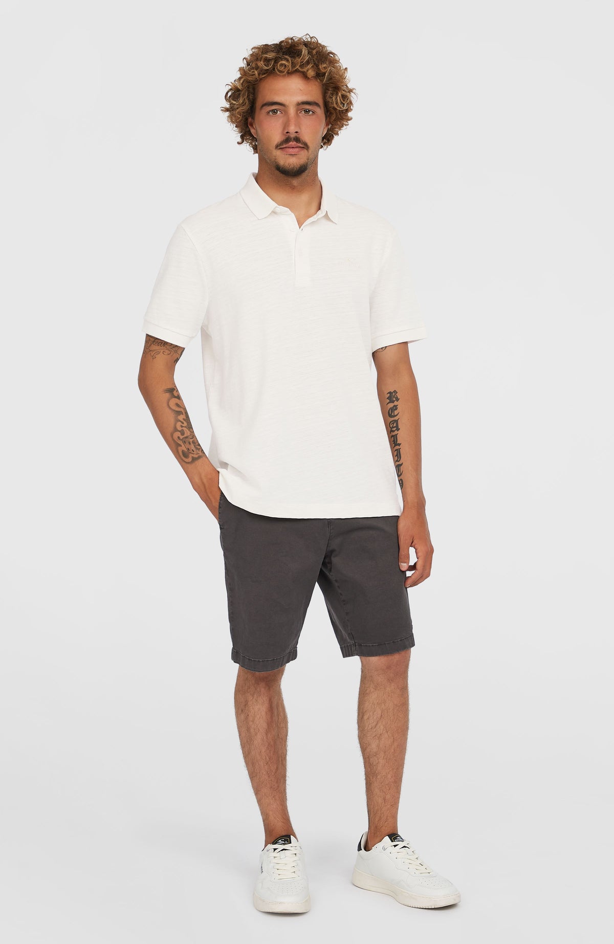 Slub Polo Small Logo | Snow White