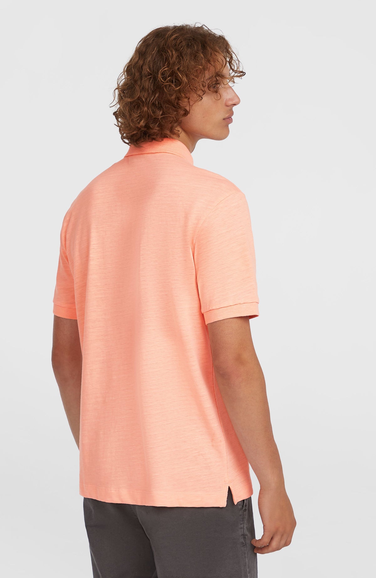Slub Polo Small Logo | Coral Pop
