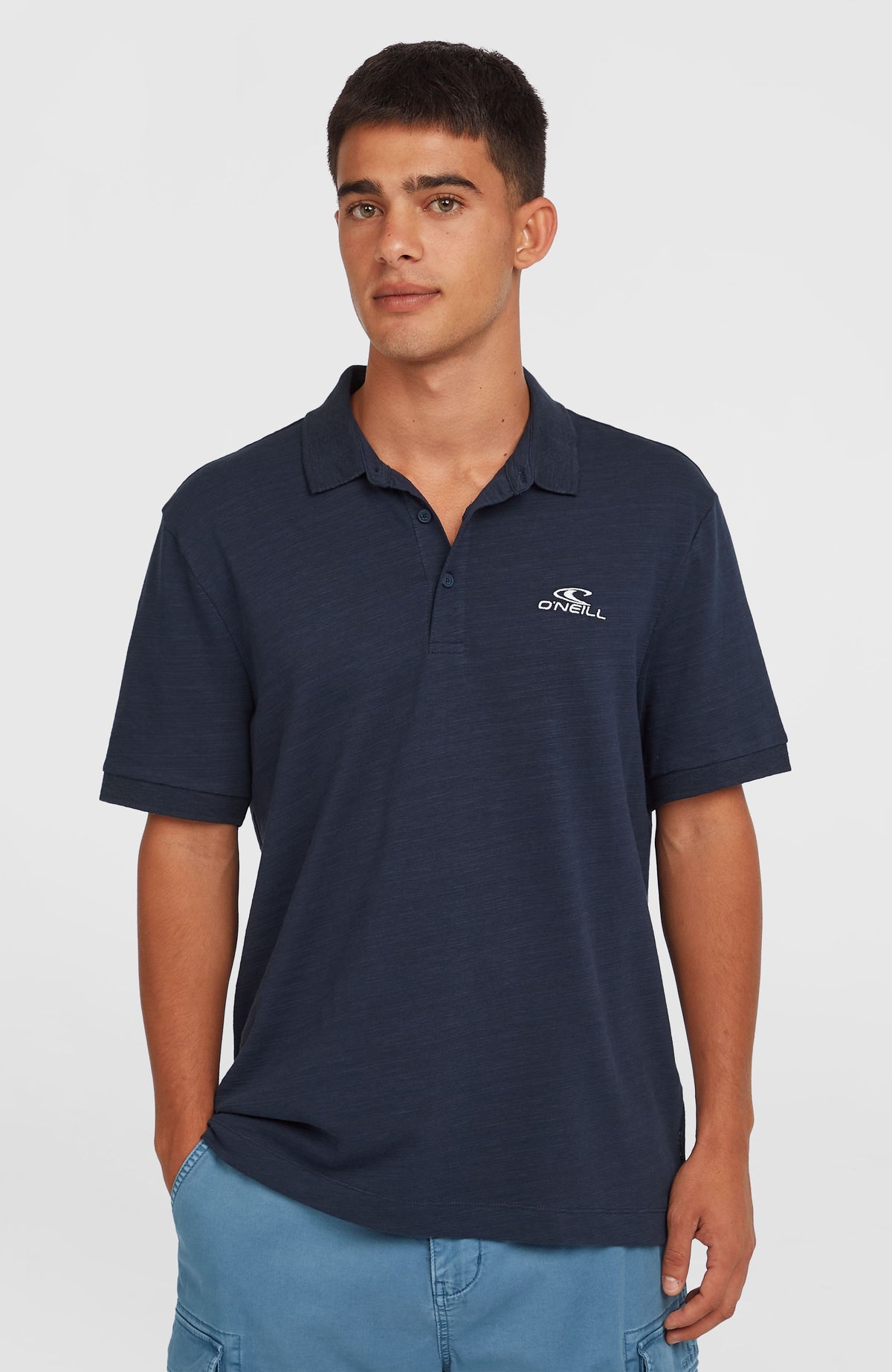 Slub Polo Small Logo | Ink Blue