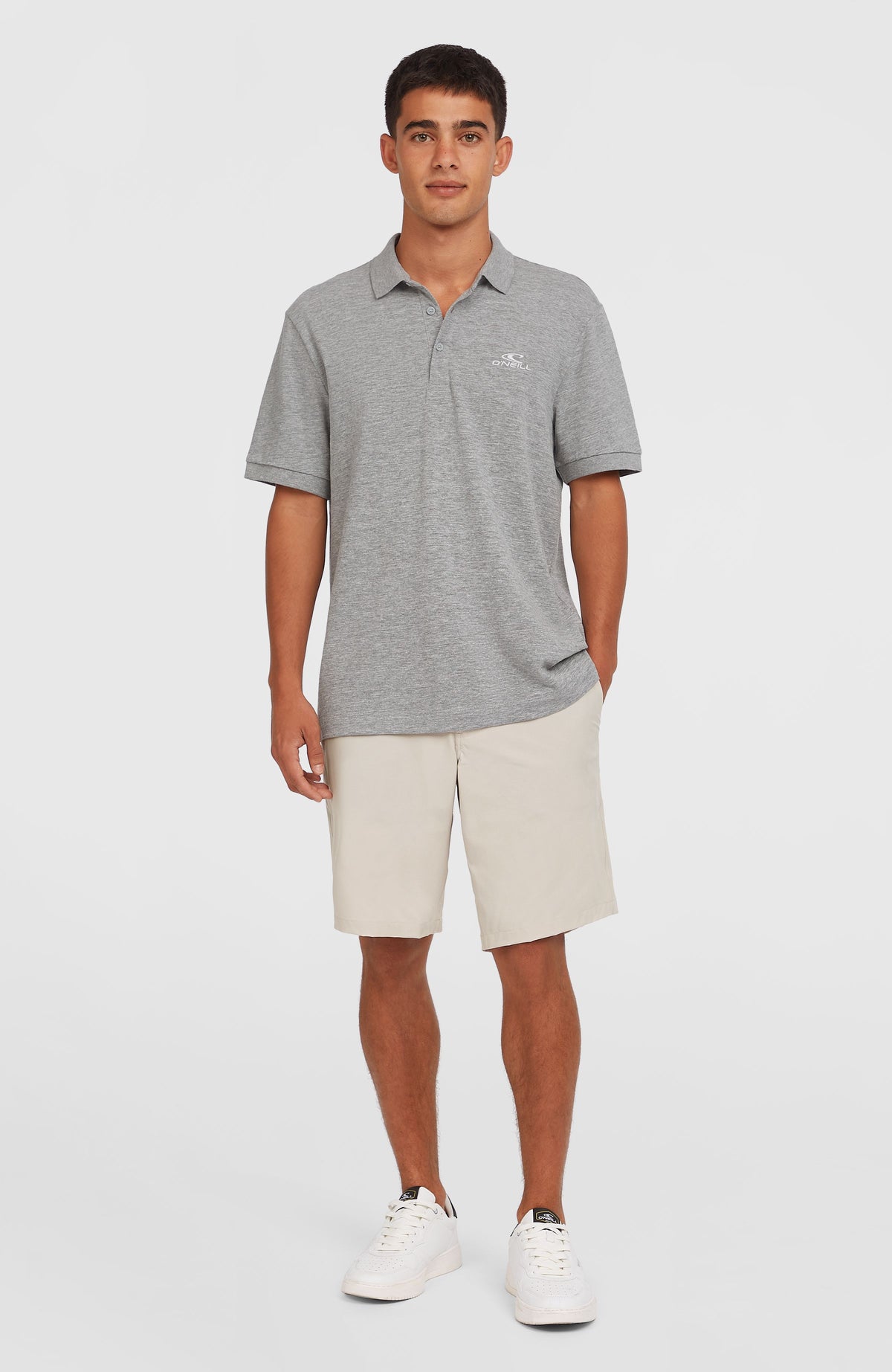 Slub Polo Small Logo | Silver Melee