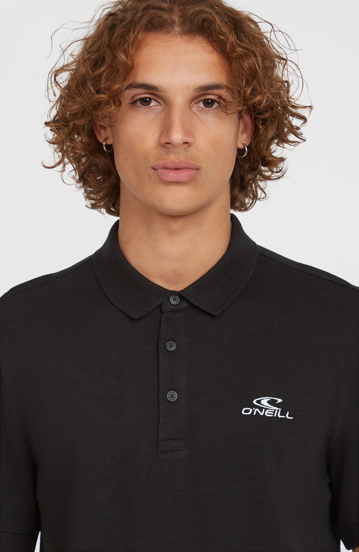 Slub Polo Small Logo | Black Out