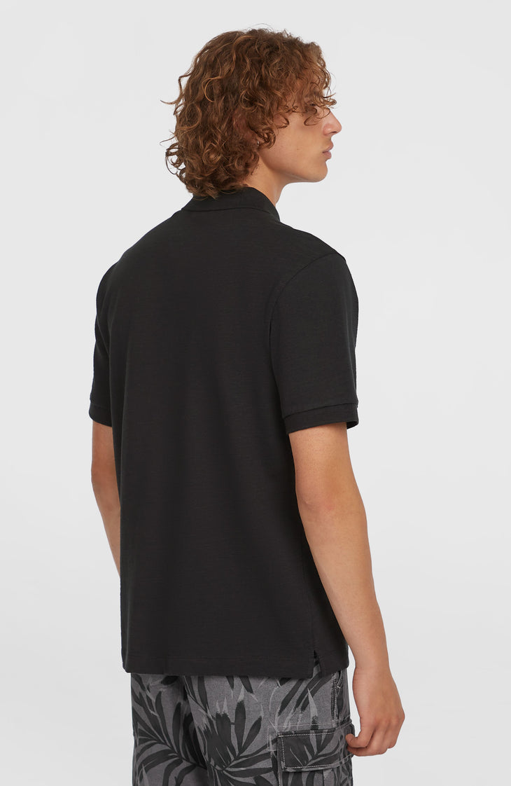 Slub Polo Small Logo | Black Out