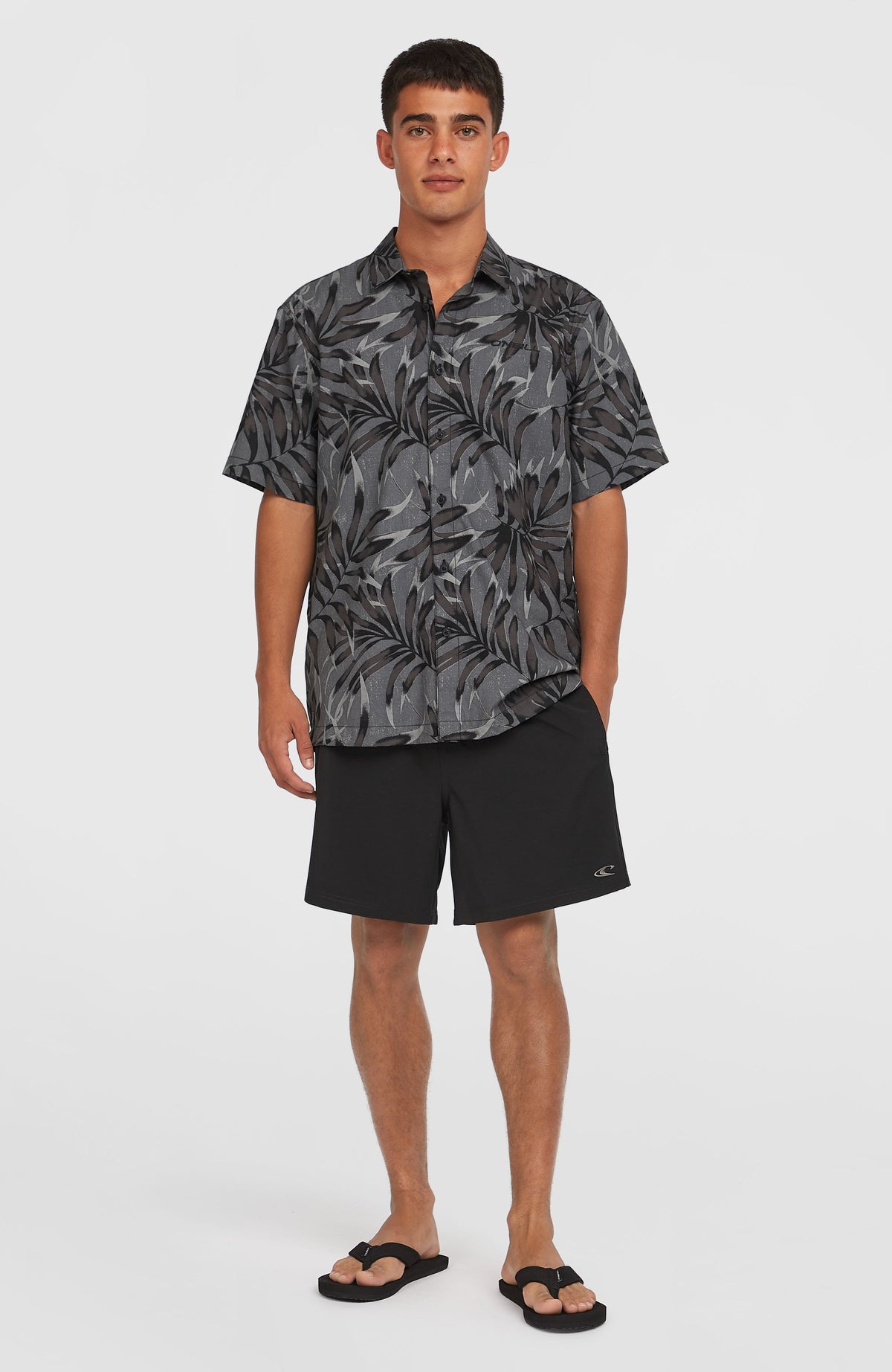 Chemise Print | Black Dipped Leaves