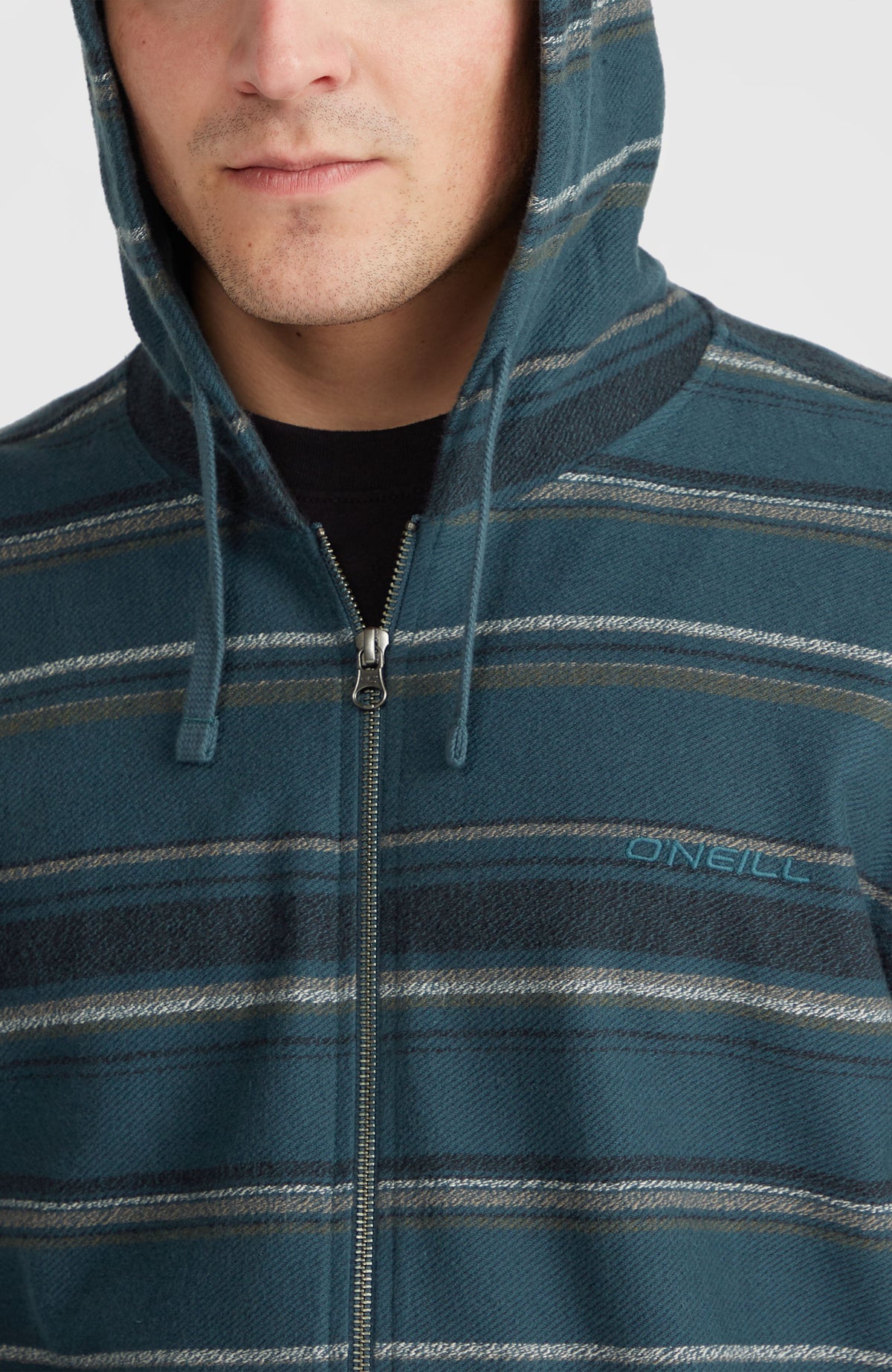 Sweat à capuche Bavaro à zip intégral | Blue Ikat Stripe