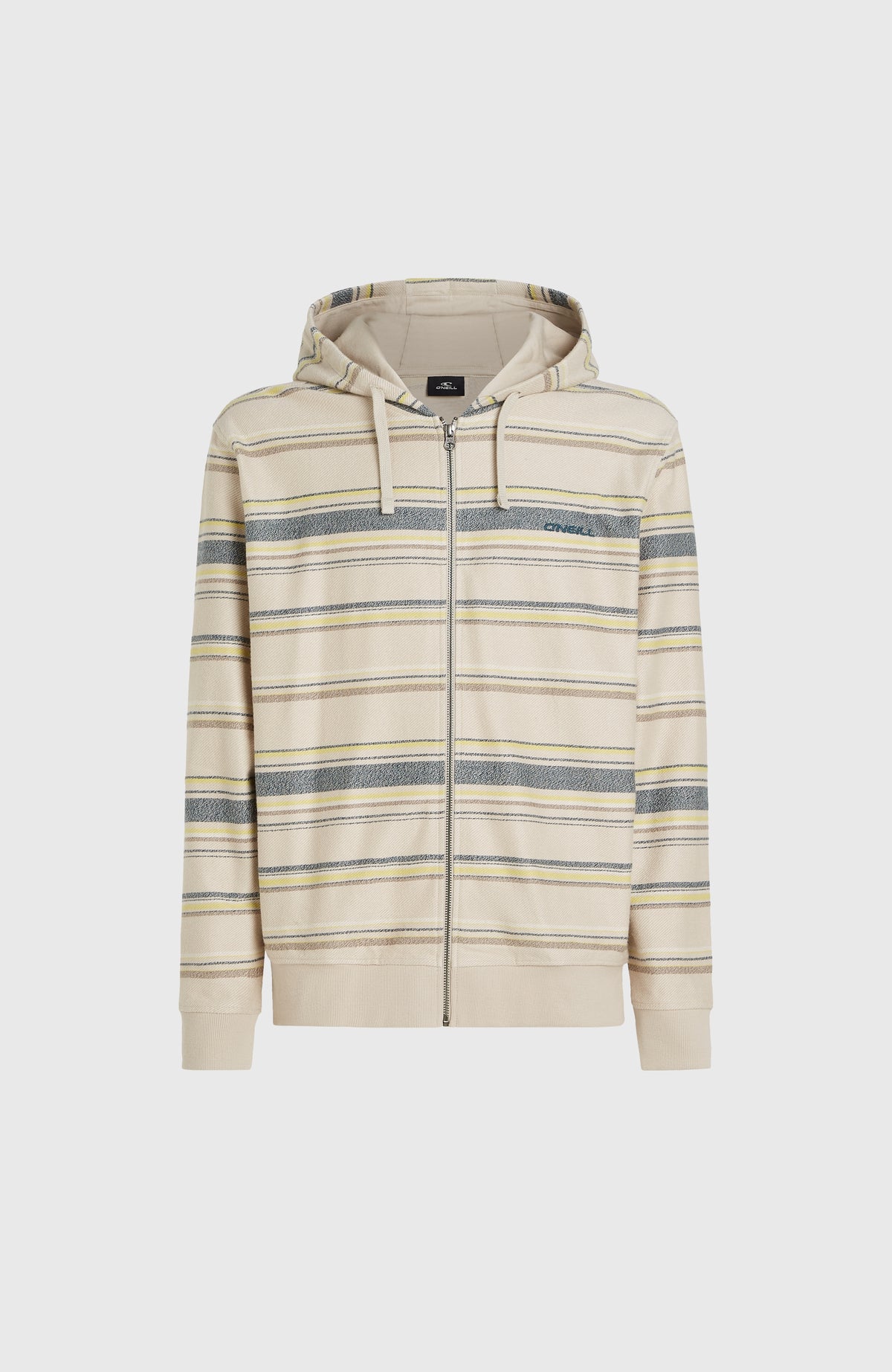 Sweat à capuche Bavaro à zip intégral | Grey Vintage Stripe