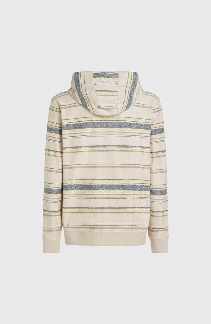 Sweat à capuche Bavaro à zip intégral | Grey Vintage Stripe