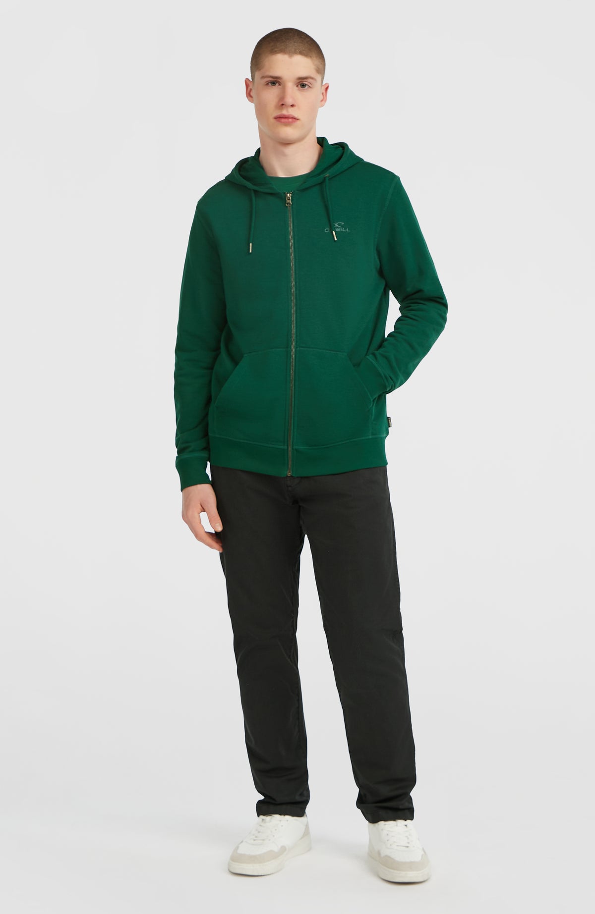Sweat à capuche et zip intégral Small Logo | Emerald Envy