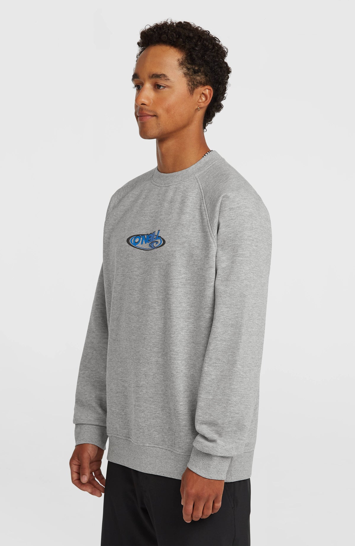 Sweatshirt à col rond Essentials 90s Logo | Silver Melee
