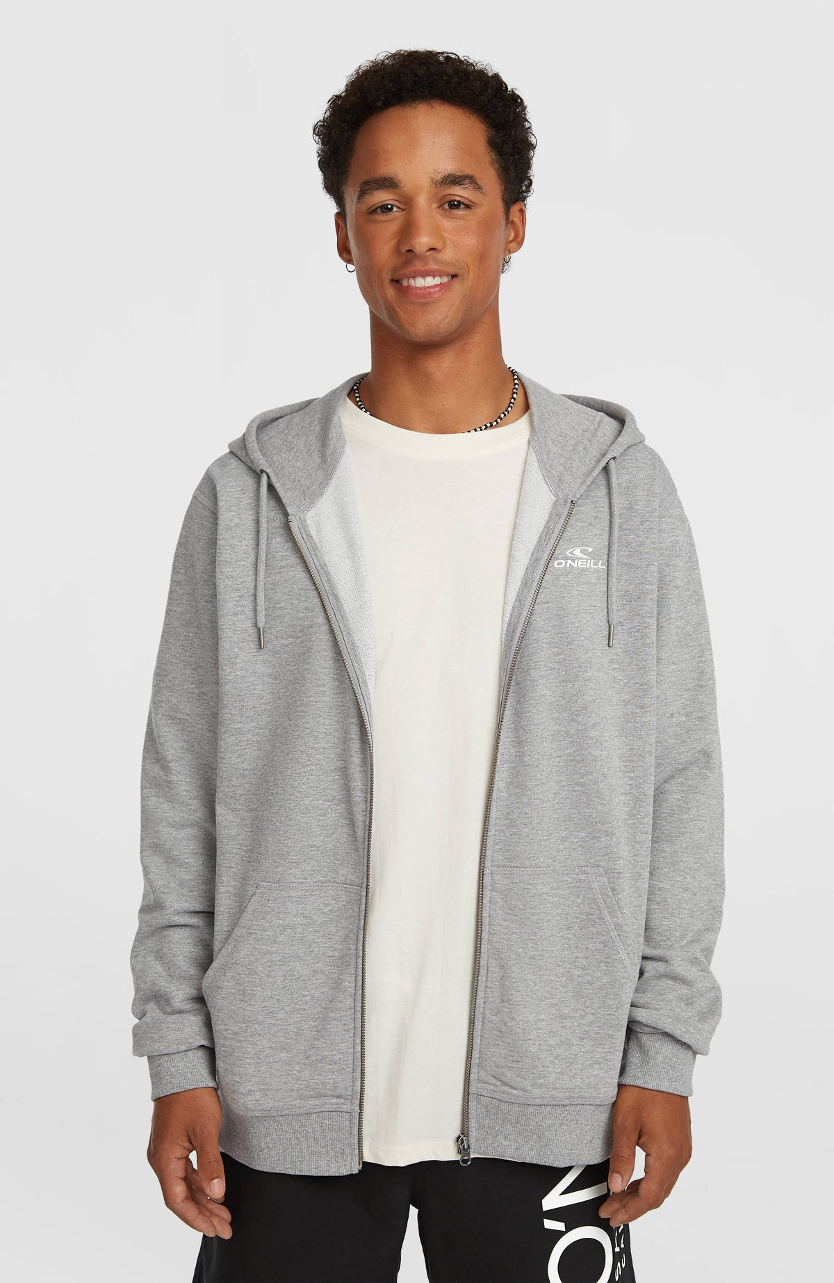 Sweat à capuche et zip intégral Small Logo | Silver Melee