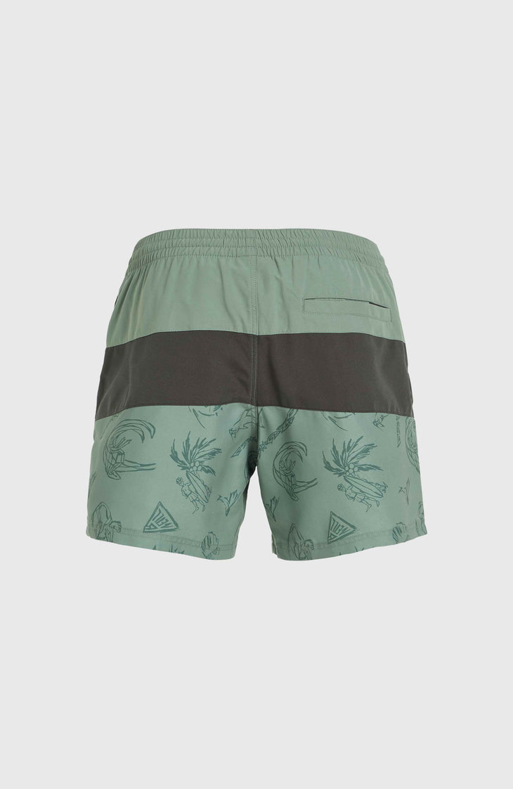 Short de bain Mix and Match Cali Block 15'' | Green Vintage Surfer