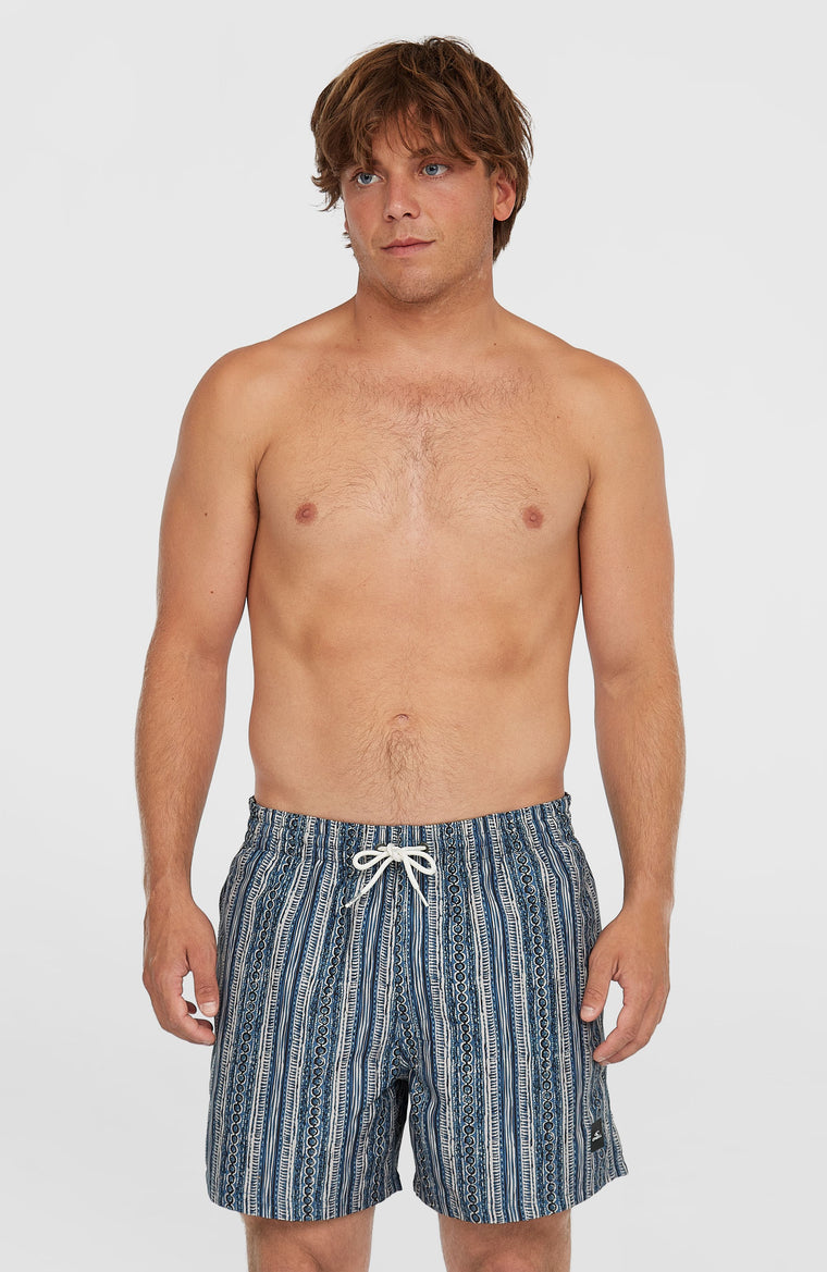 Short de bain Cali Print 15'' | Blue Pressed Lines Short de bain Cali Print 15'' | Blue Pressed Lines