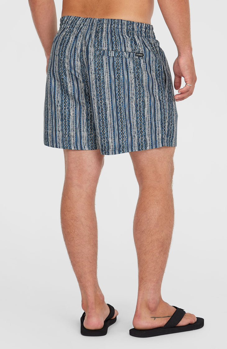 Short de bain Cali Print 15'' | Blue Pressed Lines