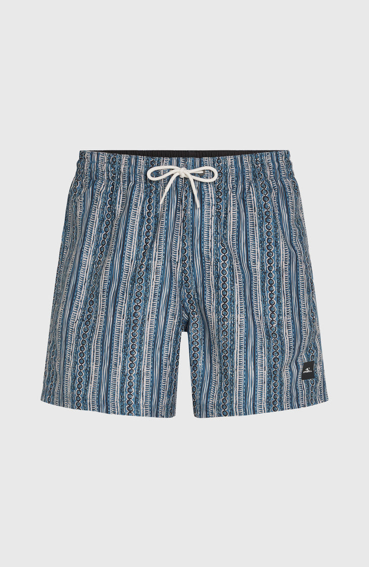 Short de bain Cali Print 15'' | Blue Pressed Lines