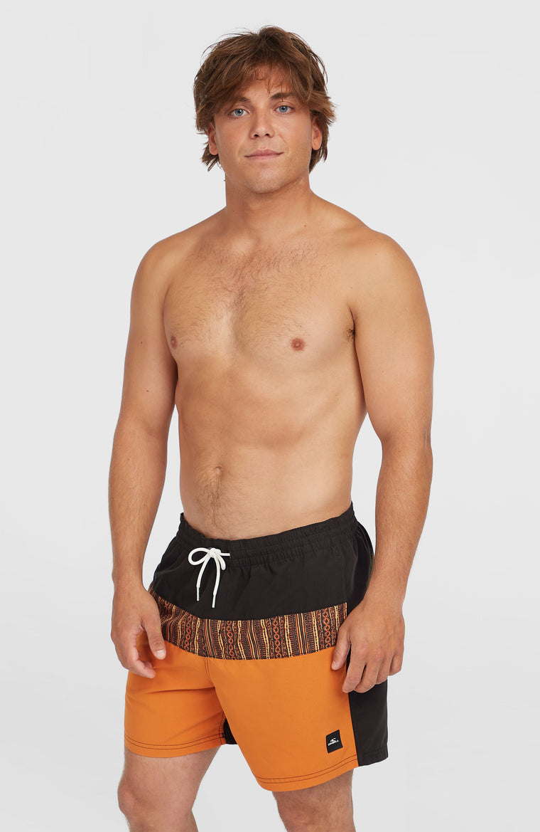 Short de bain Cali Block15'' | Orange Pressed Lines Short de bain Cali Block15'' | Orange Pressed Lines