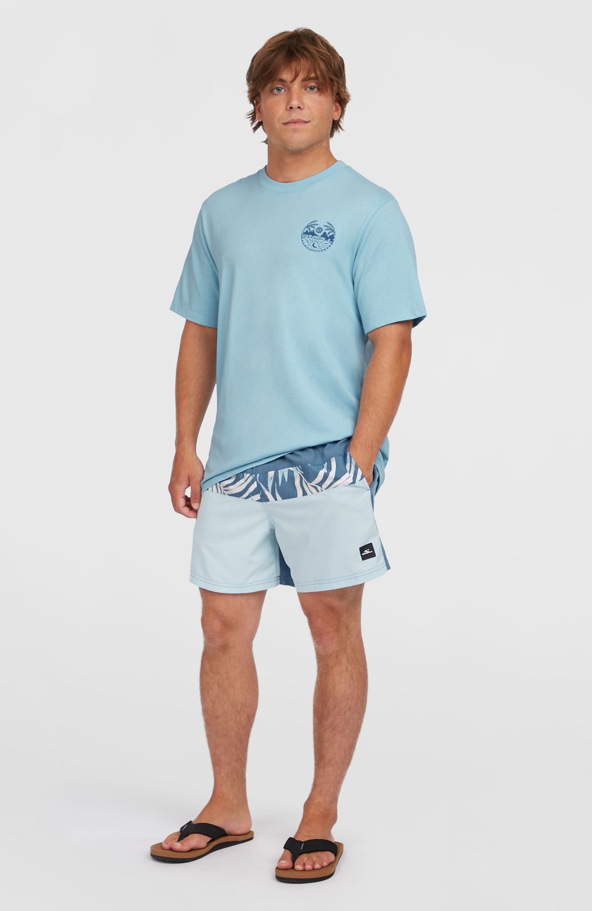 Short de bain Cali Block15'' | Blue Dipped Leaves