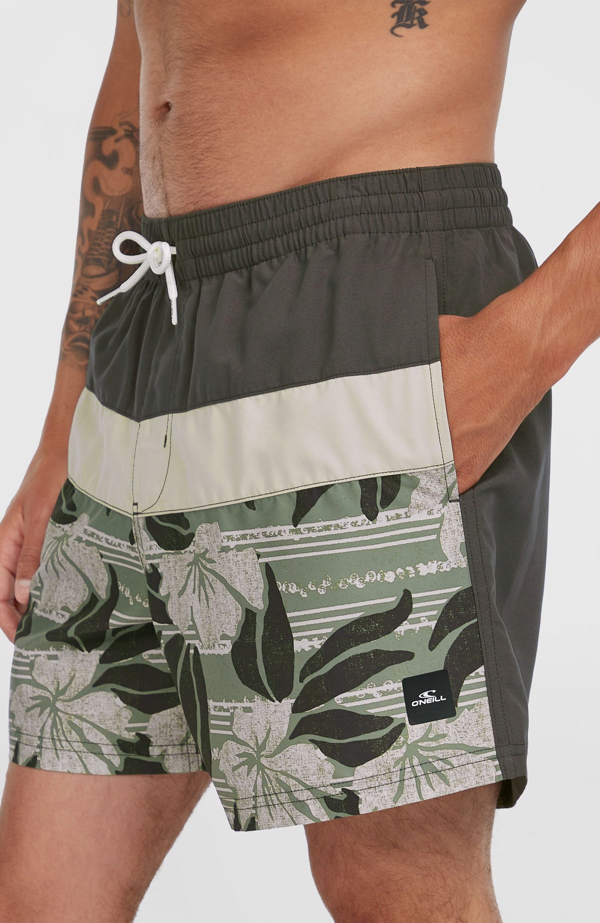Short de bain Cali Block15'' | Green Dusty Flower
